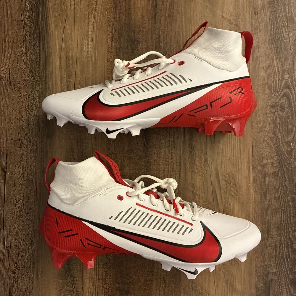 Nike Vapor Edge Pro 360 2 White Red Men Size 14 Football Cleats FN7759-108